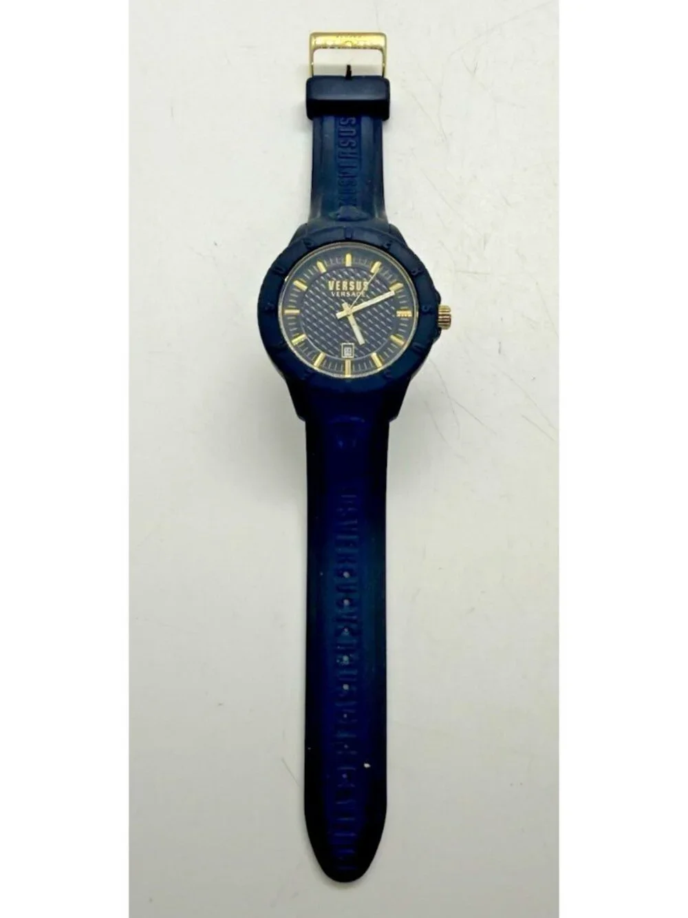 Versus By Versace Women's Black Silicone Date Round Watch VSPOY3219 WR 50M Gold